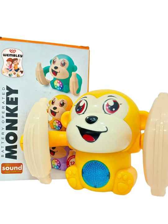 Dancing Monkey Musical Toys for Kids, Baby Spinning Rolling Doll Tumble Toy (Wembley)
